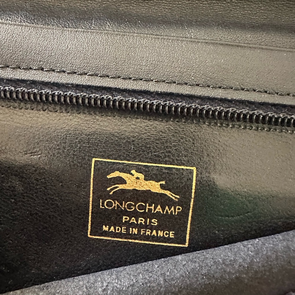 Longchamp Vintage Monogram Bifold Wallet Brown Tan Canvas Leather - Picture 6 of 8